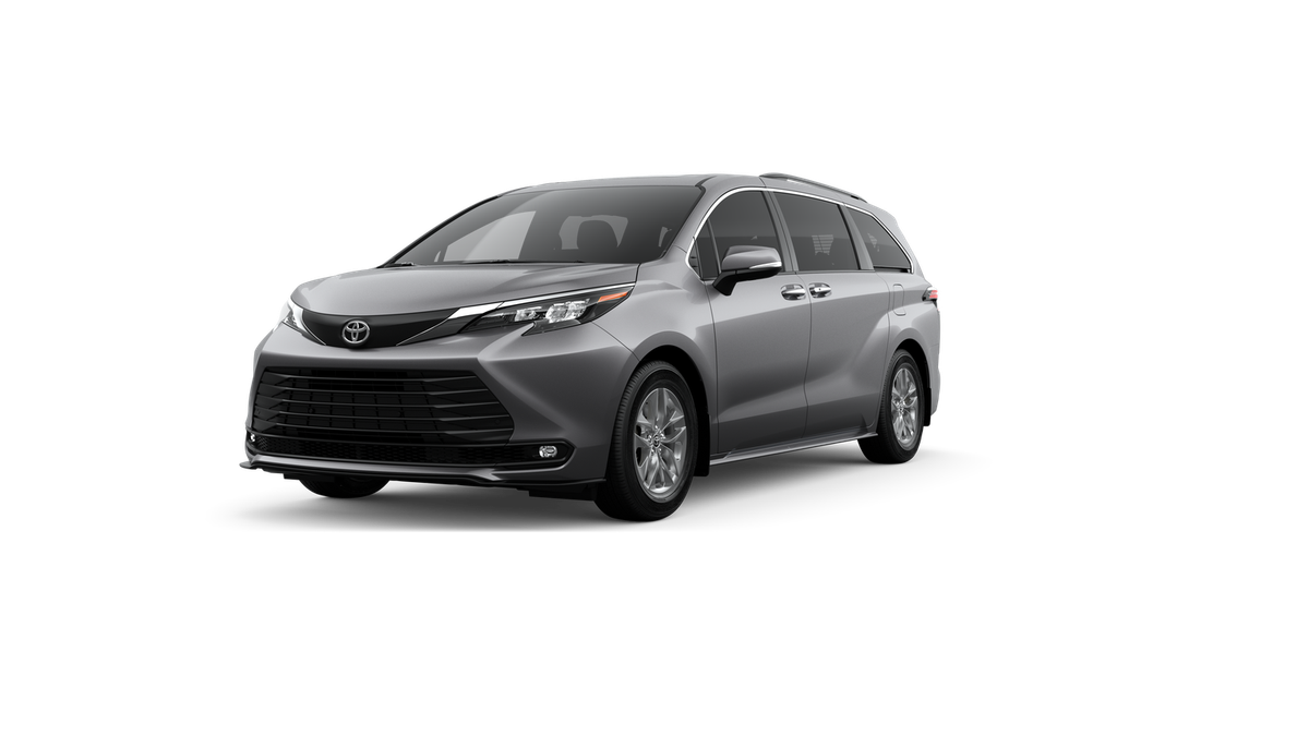 2026 Toyota Sienna XLE in Heavy Metal — front three-quarter view