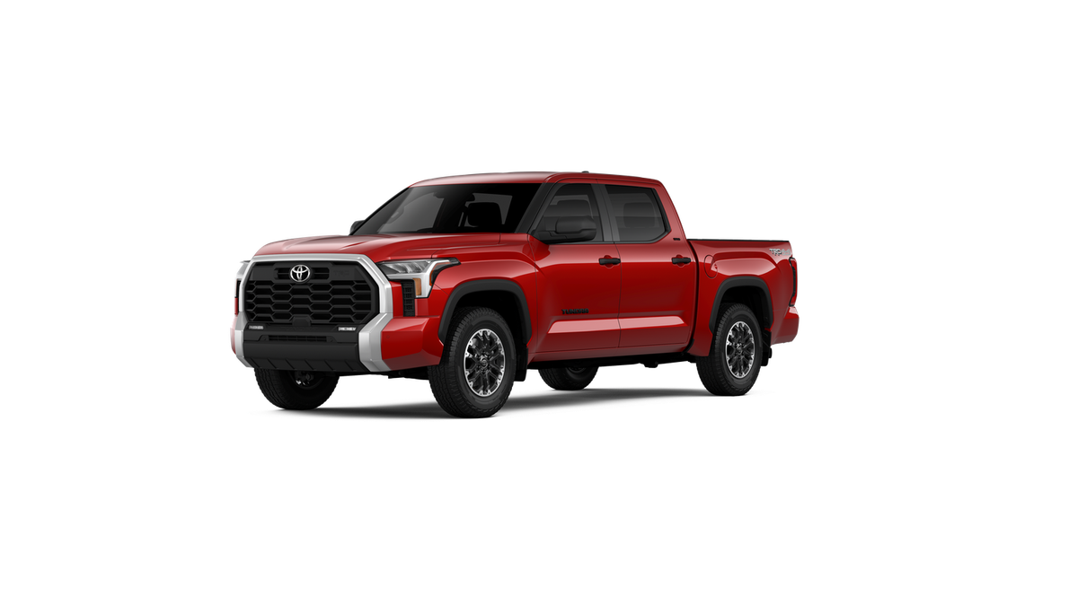 2026 Toyota Tundra SR5 in Supersonic Red — front three-quarter view