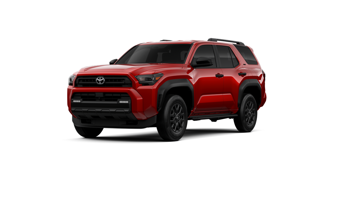 2026 Toyota 4Runner SR5 in Supersonic Red — front three-quarter view